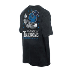 Minnesota Timberwolves Old School Sport Enzyme Wash Oversized T-Shirt Black | New Era