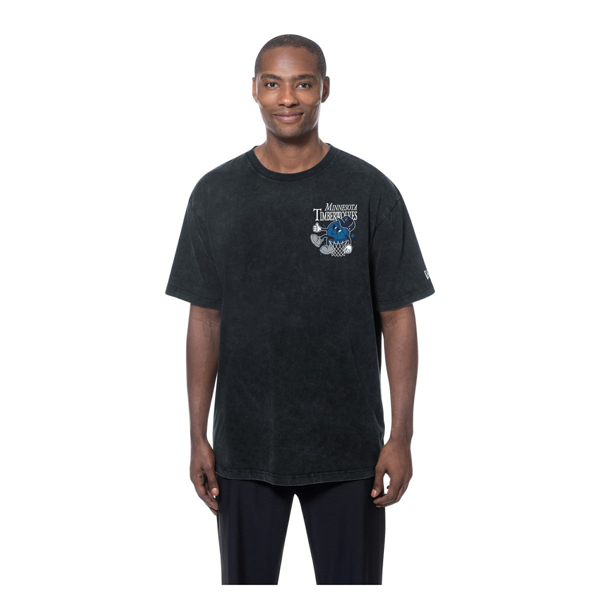Minnesota Timberwolves Old School Sport Enzyme Wash Oversized T-Shirt Black | New Era