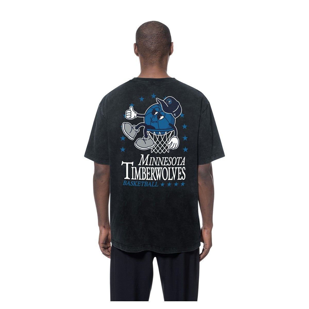 Minnesota Timberwolves Old School Sport Enzyme Wash Oversized T-Shirt Black | New Era