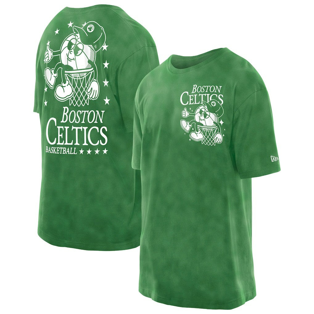 Boston Celtics Old School Sport Enzyme Wash Oversized T-Shirt Kelly Green | New Era