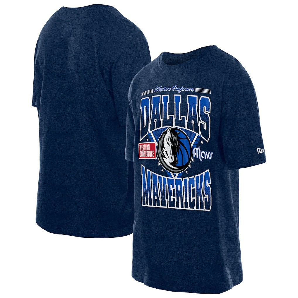 Dallas Mavericks Boxy Old School Sport Vintage Wash T-Shirt for sale Navy | New Era