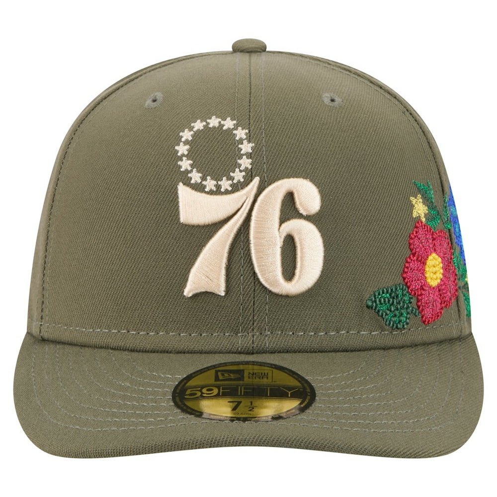 Philadelphia 76ers Tonal Florals 59FIFTY Fitted Hat Olive | New Era outlet