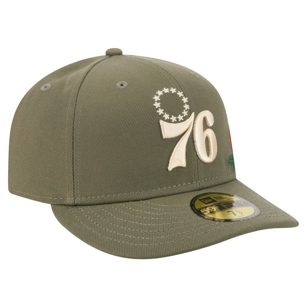 Philadelphia 76ers Tonal Florals 59FIFTY Fitted Hat Olive | New Era outlet