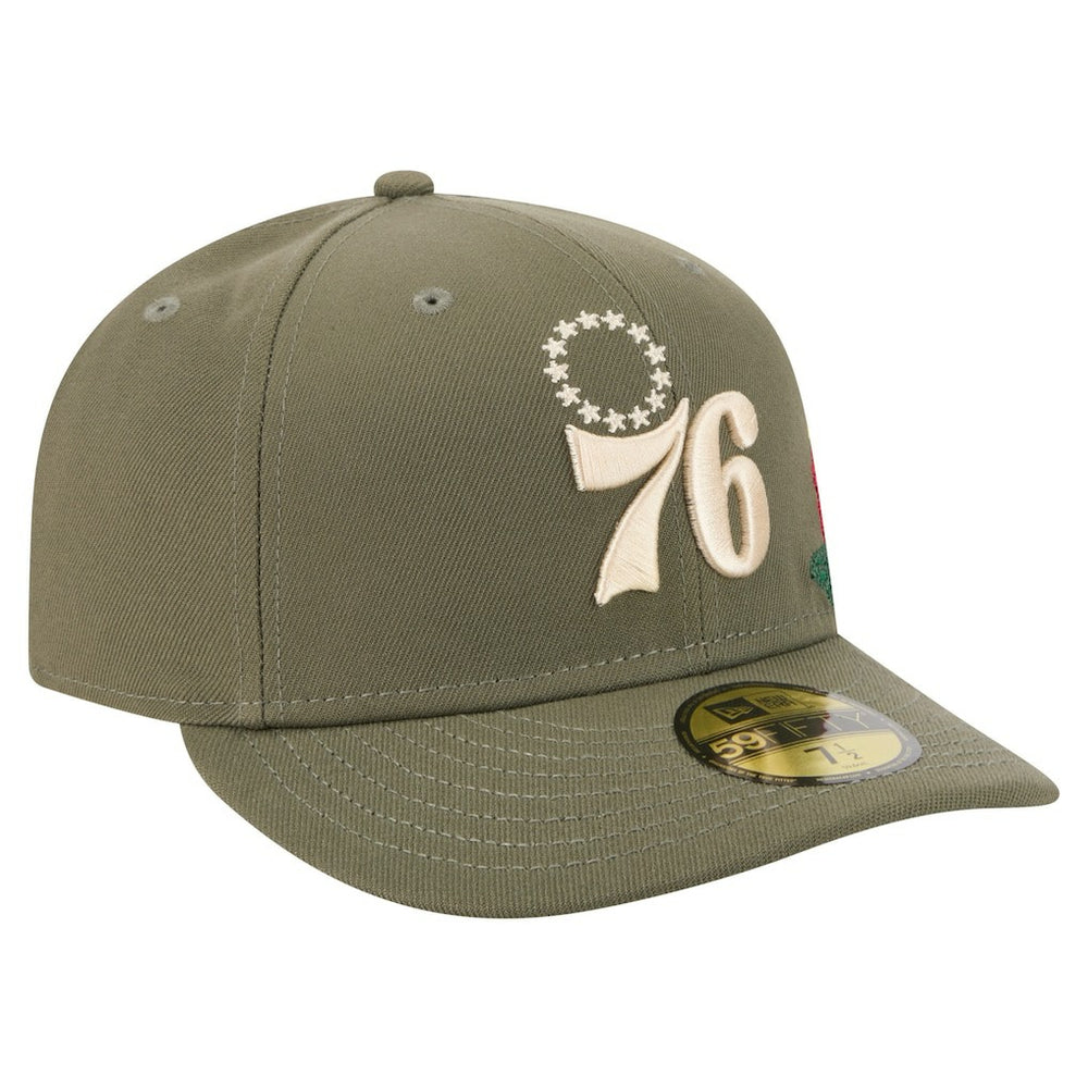 Philadelphia 76ers Tonal Florals 59FIFTY Fitted Hat Olive | New Era outlet