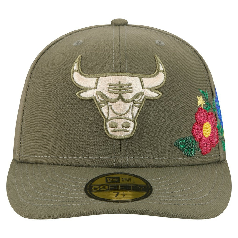 Chicago Bulls Tonal Florals 59FIFTY Fitted Hat Olive | New Era outlet