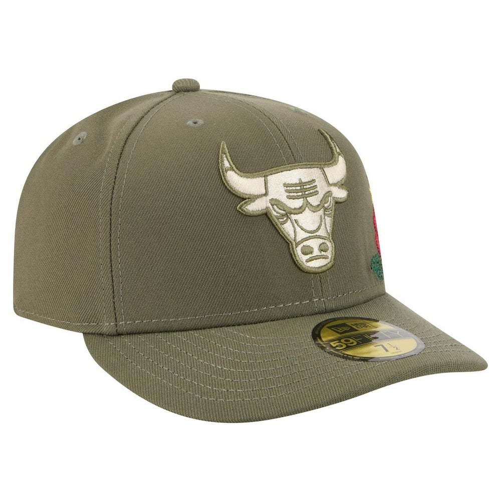 Chicago Bulls Tonal Florals 59FIFTY Fitted Hat Olive | New Era outlet
