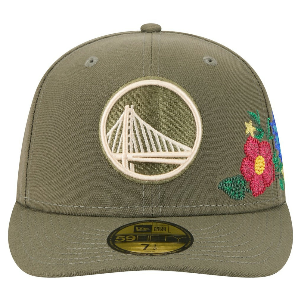 Golden State Warriors Tonal Florals 59FIFTY Fitted Hat for sale Olive | New Era for sale