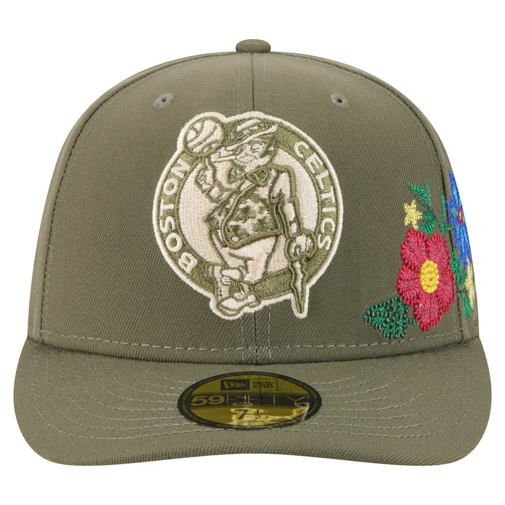 Boston Celtics Tonal Florals 59FIFTY Fitted Hat Olive | New Era