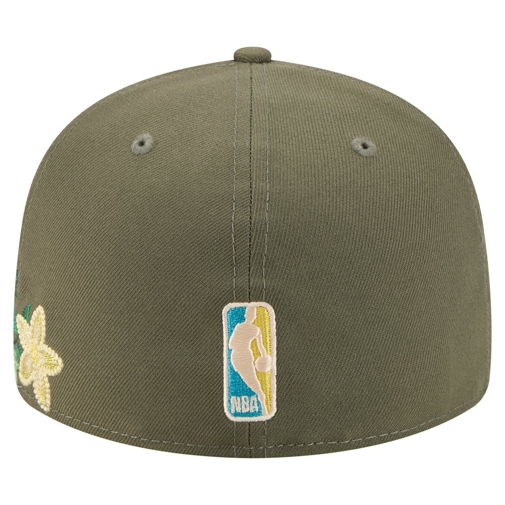 Boston Celtics Tonal Florals 59FIFTY Fitted Hat Olive | New Era