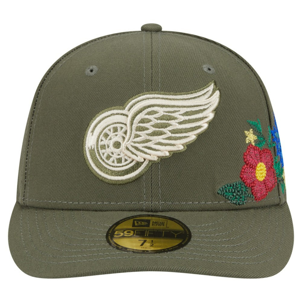 Detroit Red Wings New Era Tonal Florals 59FIFTY Fitted Hat - Olive - NHL 202223633