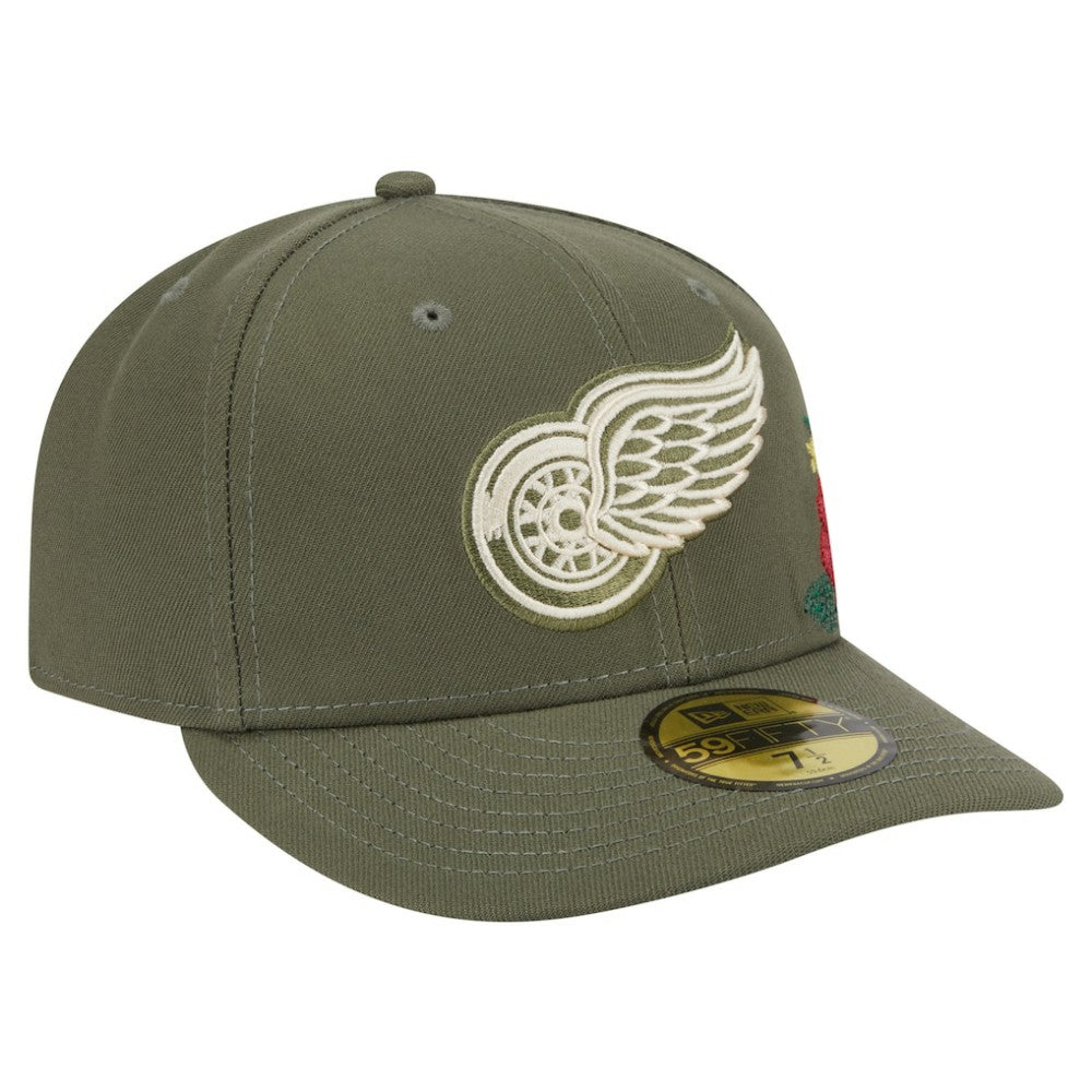 Detroit Red Wings New Era Tonal Florals 59FIFTY Fitted Hat - Olive - NHL 202223633