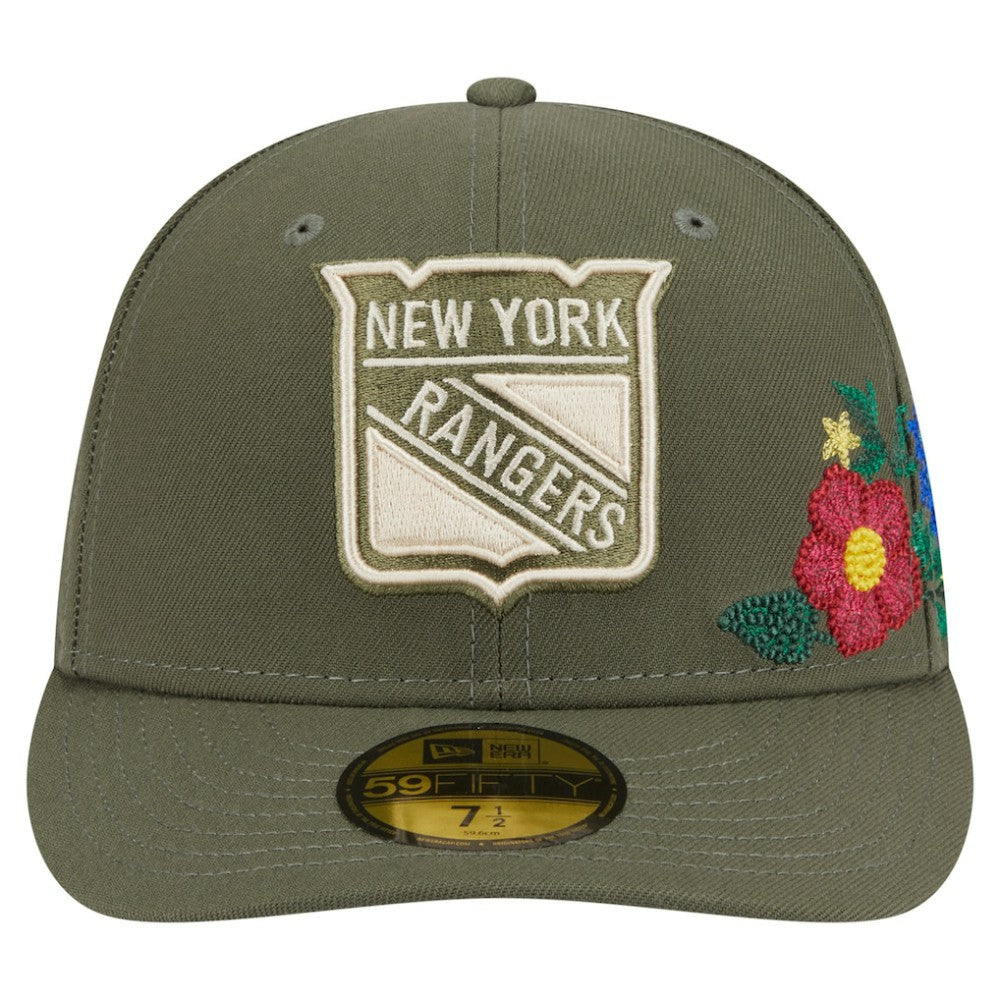 New York Rangers New Era Tonal Florals 59FIFTY Fitted Hat - Olive - NHL 202223635