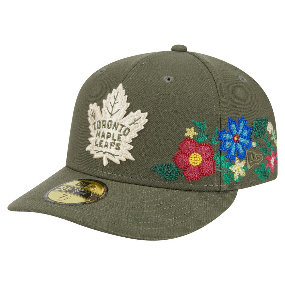 Toronto Maple Leafs New Era Tonal Florals 59FIFTY Fitted Hat - Olive - NHL 202223637