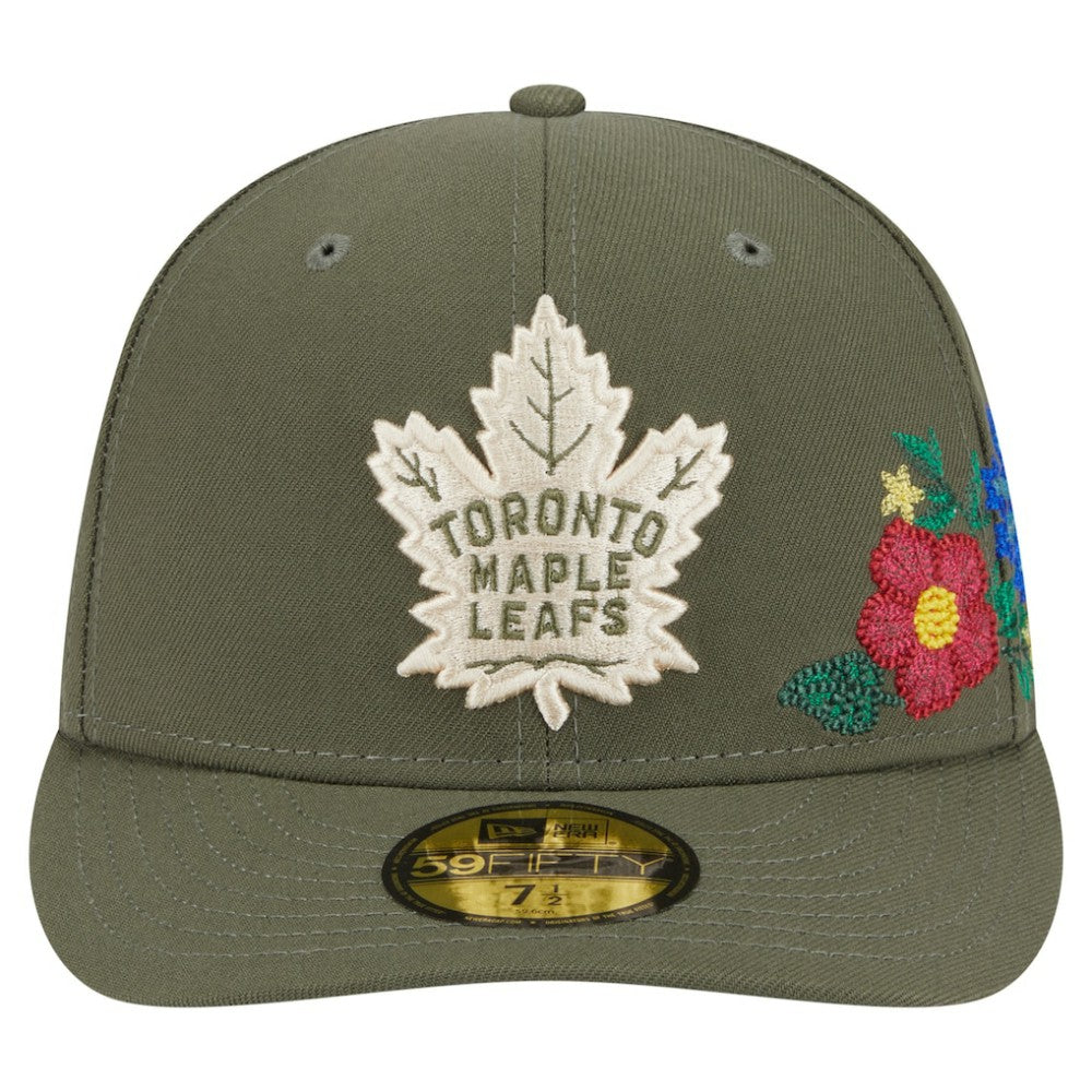 Toronto Maple Leafs New Era Tonal Florals 59FIFTY Fitted Hat - Olive - NHL 202223637