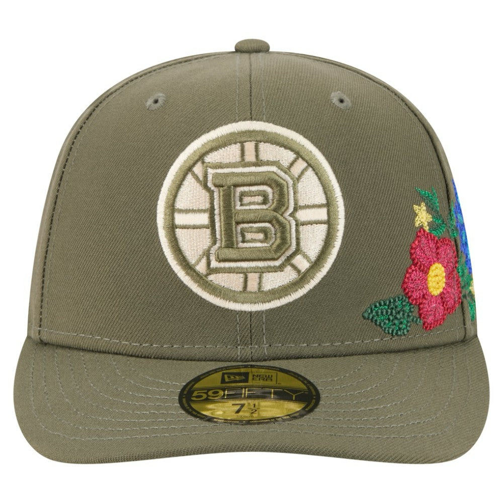 Boston Bruins New Era Tonal Florals 59FIFTY Fitted Hat - Olive - NHL 202223638