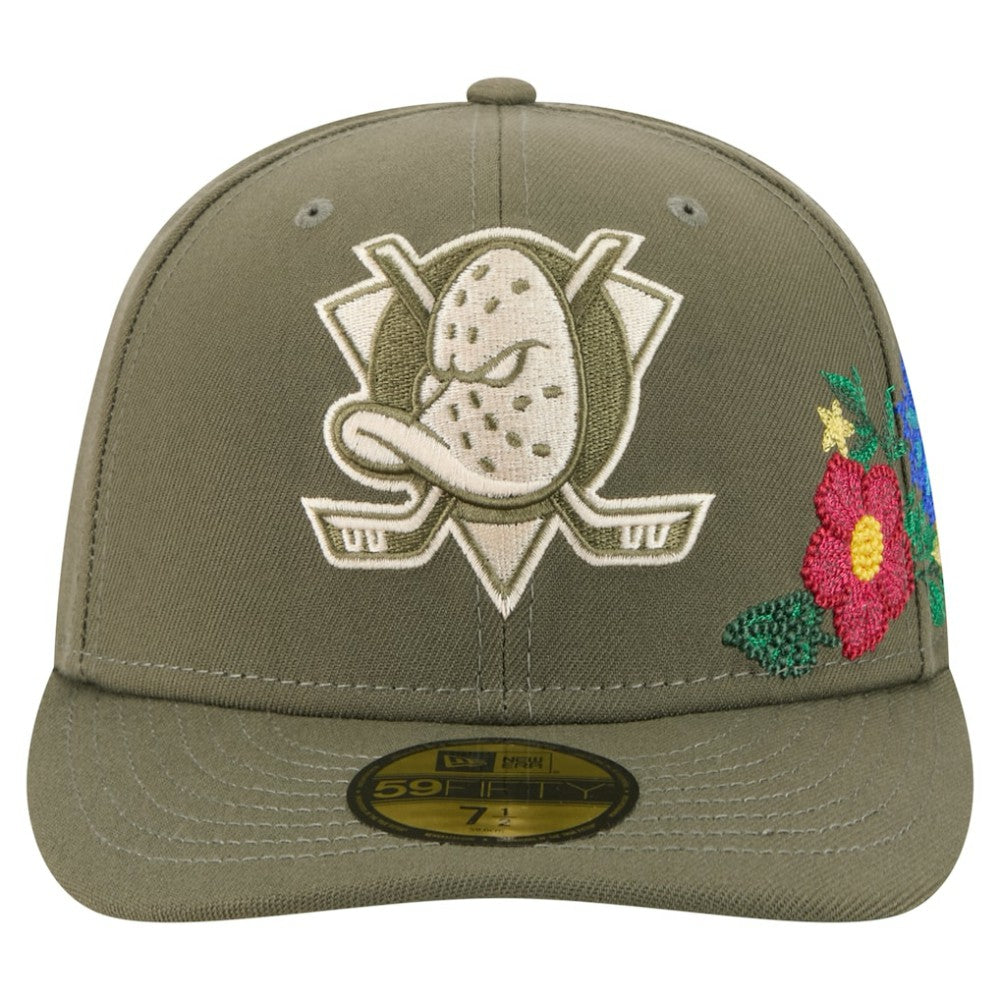 Anaheim Ducks New Era Tonal Florals 59FIFTY Fitted Hat - Olive - NHL 202223639