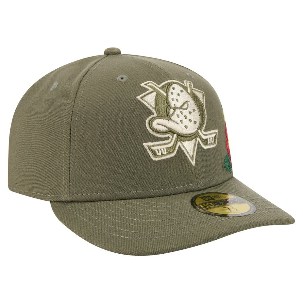 Anaheim Ducks New Era Tonal Florals 59FIFTY Fitted Hat - Olive - NHL 202223639