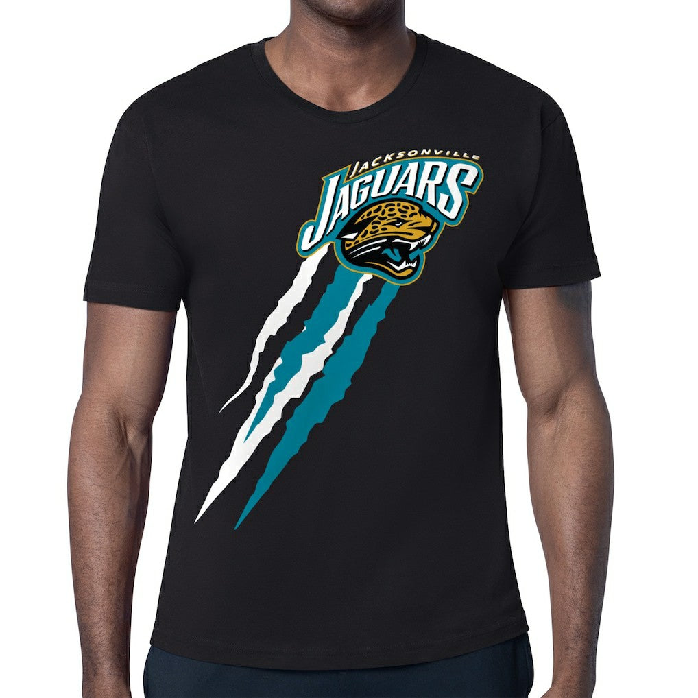 Jacksonville Jaguars Starter Retro Team Logo Color Scratch T-Shirt Black