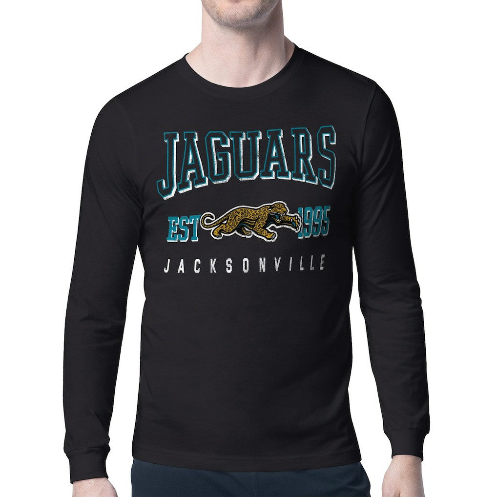 Jacksonville Jaguars Starter Retro Team Logo Long Sleeve T-Shirt Black