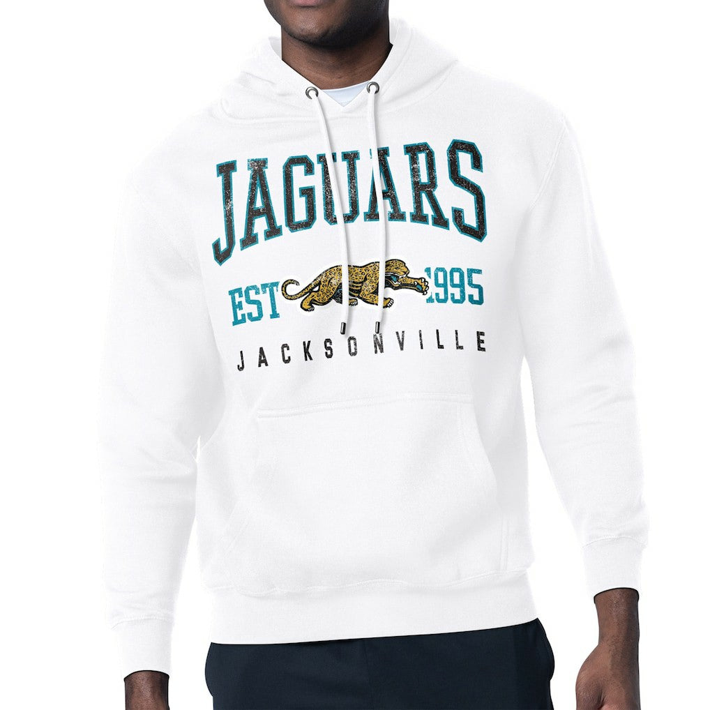 Jacksonville Jaguars Starter Retro Team Logo Pullover Hoodie White