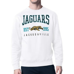 Jacksonville Jaguars Starter Retro Team Logo Pullover Sweatshirt White