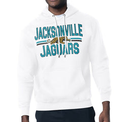 Jacksonville Jaguars Starter Mesh Look Retro Team Logo Pullover Hoodie White