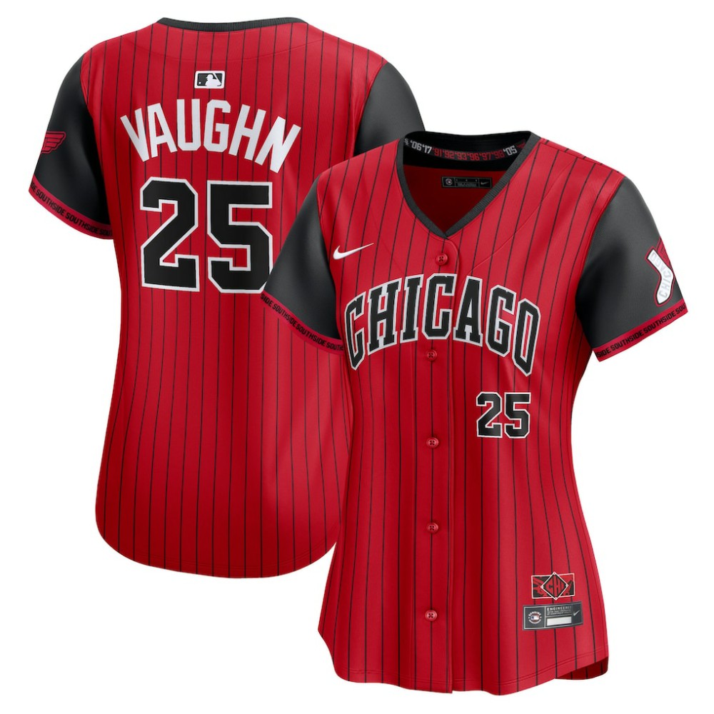 Andrew Vaughn Chicago White Sox Nike Women's 2025 City Connect Limited Player Jersey - Red/Black - Nike Discount