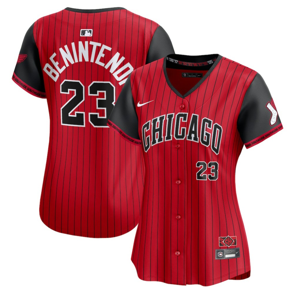 Andrew Benintendi Chicago White Sox Nike Women's 2025 City Connect Limited Player Jersey - Red/Black - Nike Discount