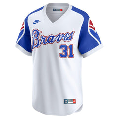 Greg Maddux Atlanta Braves Nike Throwback Cooperstown Collection Limited Jersey - White - Nike Lifestyle