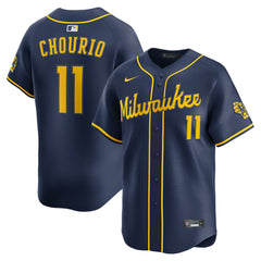 Jackson Chourio Milwaukee Brewers Nike Alternate 2 Limited Jersey - Navy - Nike on Sale