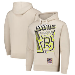 Pittsburgh Pirates Mitchell & Ness Sidewalk Sketch Pullover Hoodie - Cream - Mitchell & Ness on Sale
