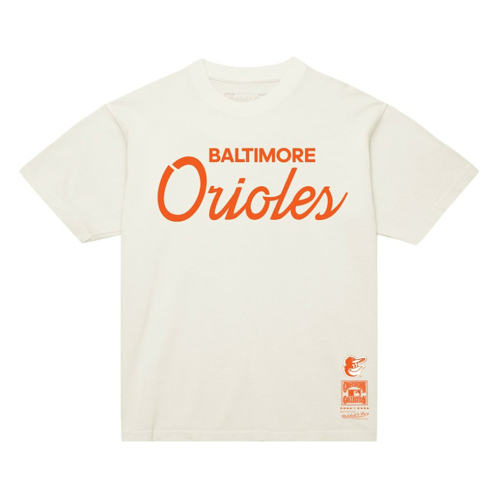 Baltimore Orioles Mitchell & Ness Vintage Script T-Shirt - Cream - Mitchell & Ness Online
