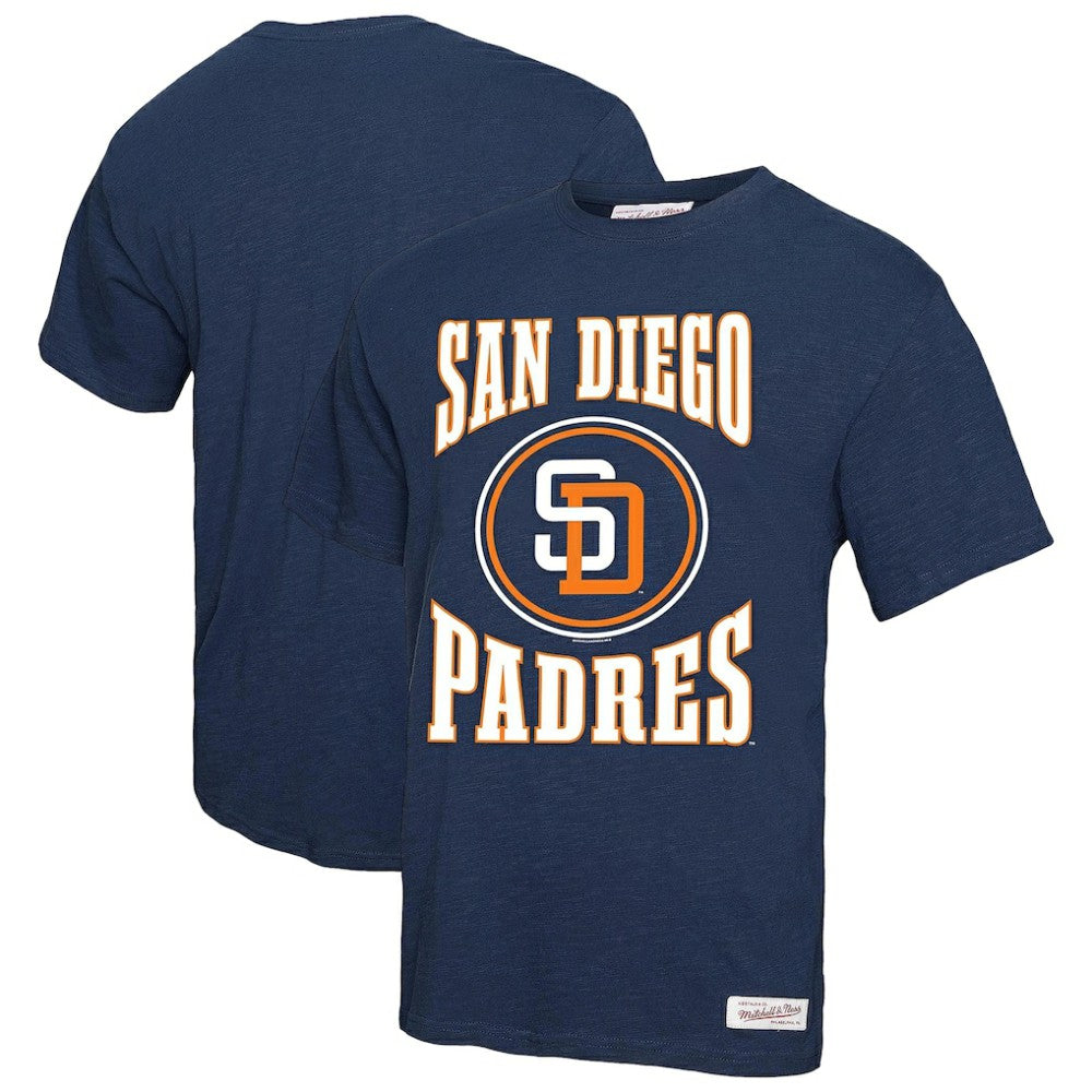 San Diego Padres Mitchell & Ness Arched Logo Slub T-Shirt - Navy - Mitchell & Ness Lifestyle