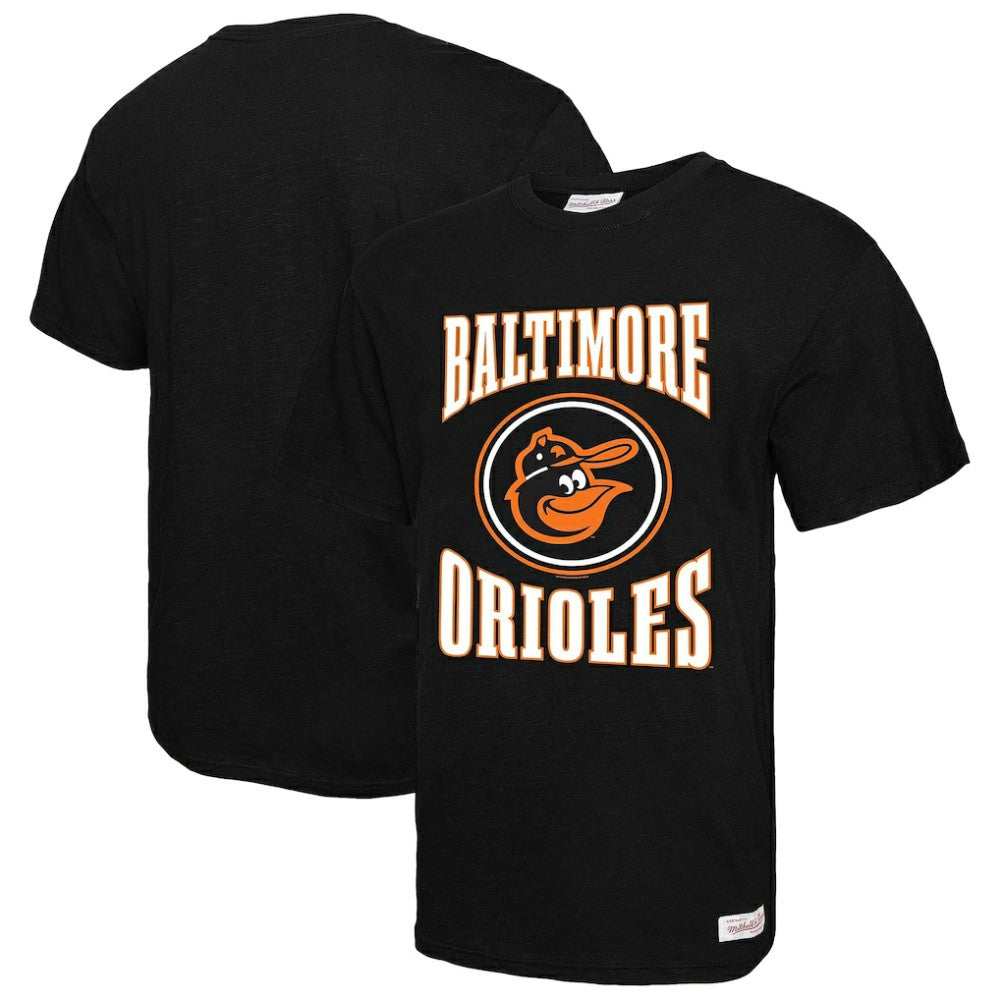 Baltimore Orioles Mitchell & Ness Arched Logo Slub T-Shirt - Black - Mitchell & Ness on Sale