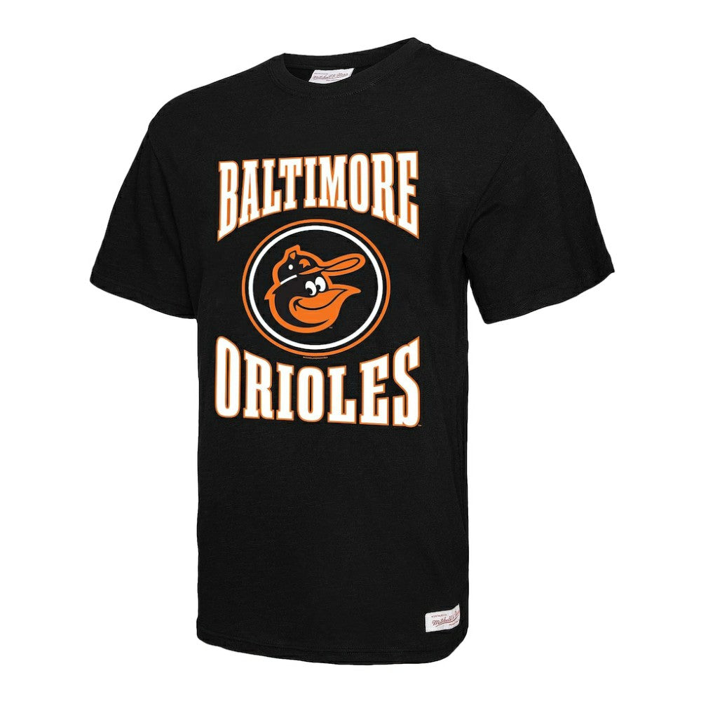Baltimore Orioles Mitchell & Ness Arched Logo Slub T-Shirt - Black - Mitchell & Ness on Sale