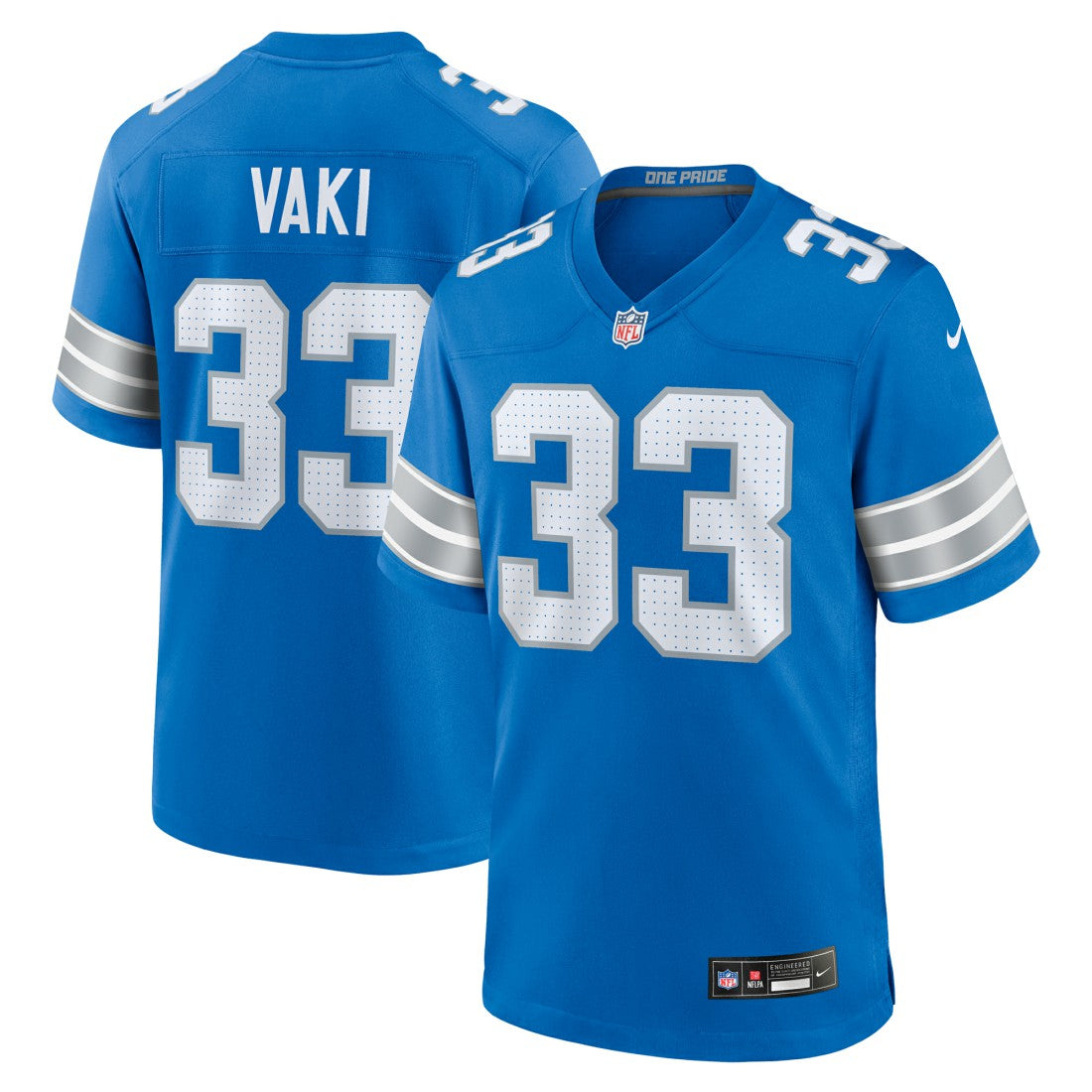 Nike Sione Vaki Detroit Lions Team Game Jersey Blue