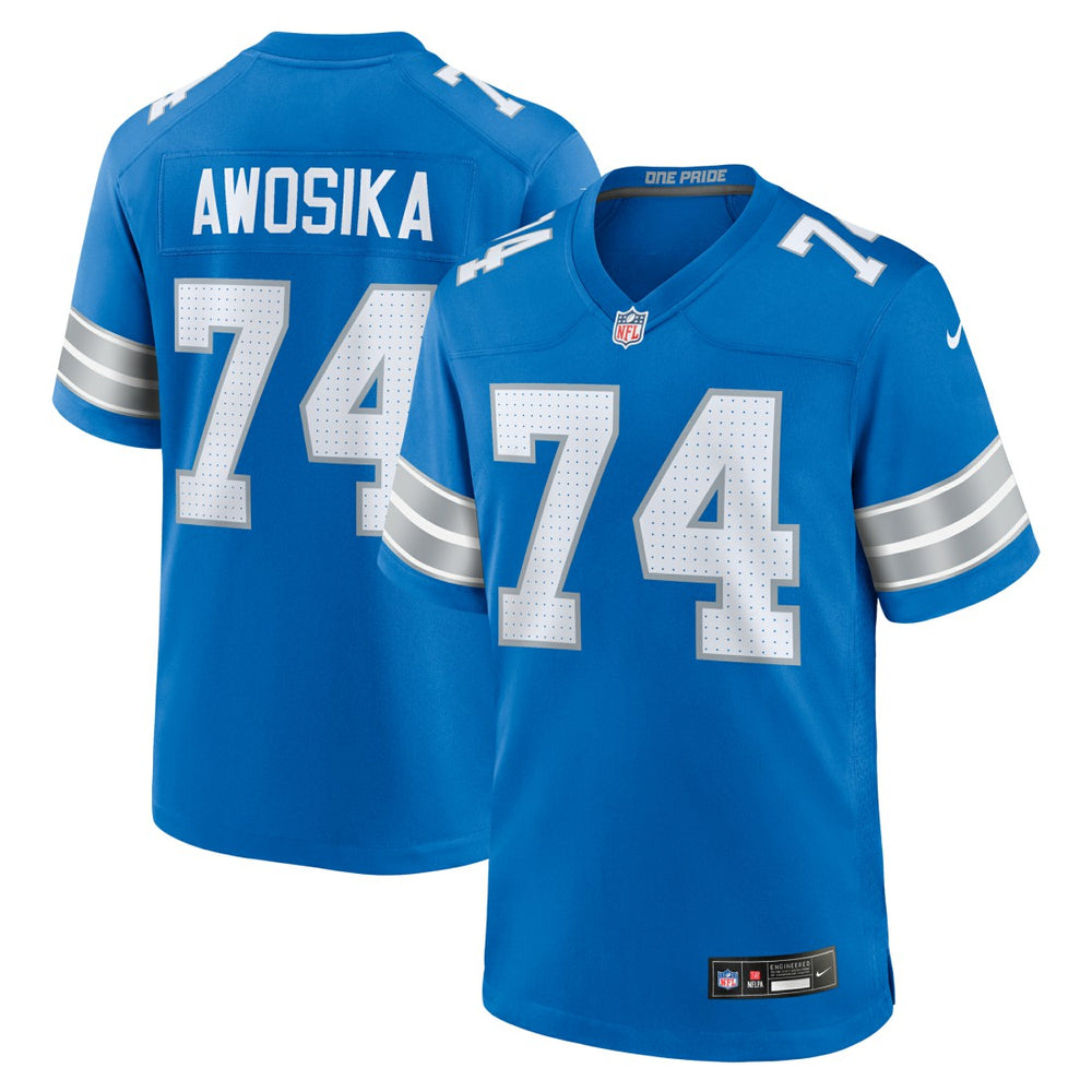 Nike Kayode Awosika Detroit Lions Team Game Jersey Blue