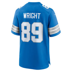 Nike Brock Wright Detroit Lions Team Game Jersey Blue