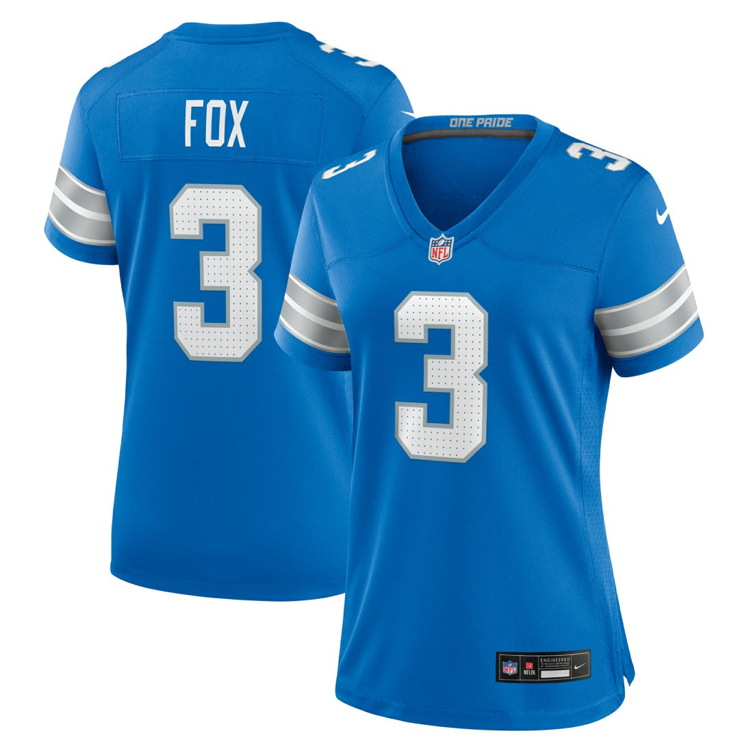 Nike Jack Fox Detroit Lions Women's Team Game Jersey Blue