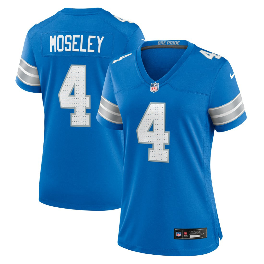 Nike Emmanuel Moseley Detroit Lions Women's Team Game Jersey Blue