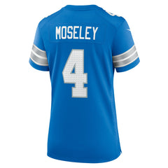 Nike Emmanuel Moseley Detroit Lions Women's Team Game Jersey Blue