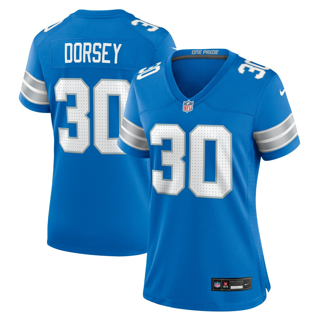 Nike Khalil Dorsey Detroit Lions Women's Team Game Jersey Blue