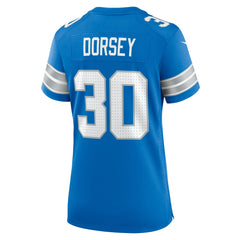 Nike Khalil Dorsey Detroit Lions Women's Team Game Jersey Blue