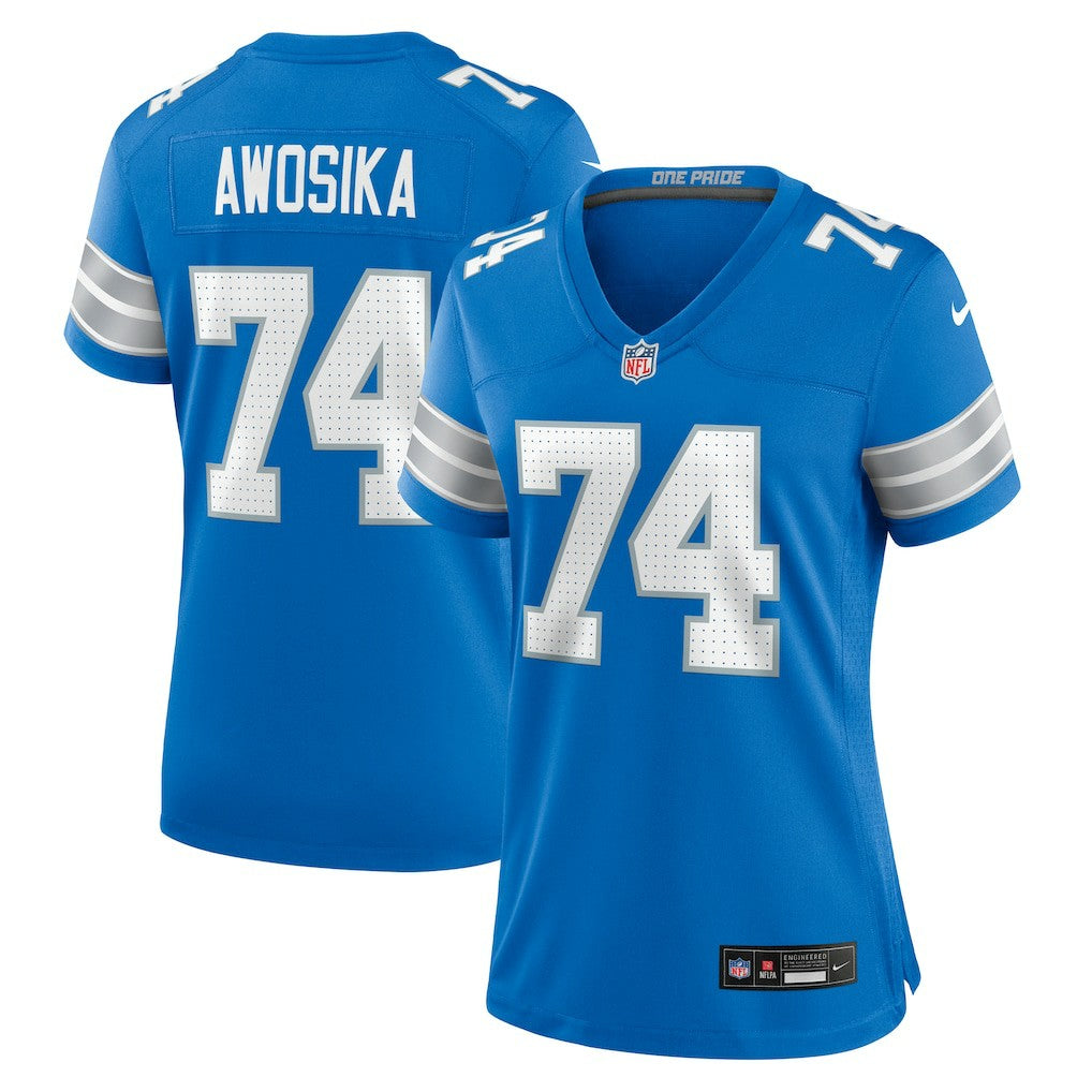 Nike Kayode Awosika Detroit Lions Women's Team Game Jersey Blue