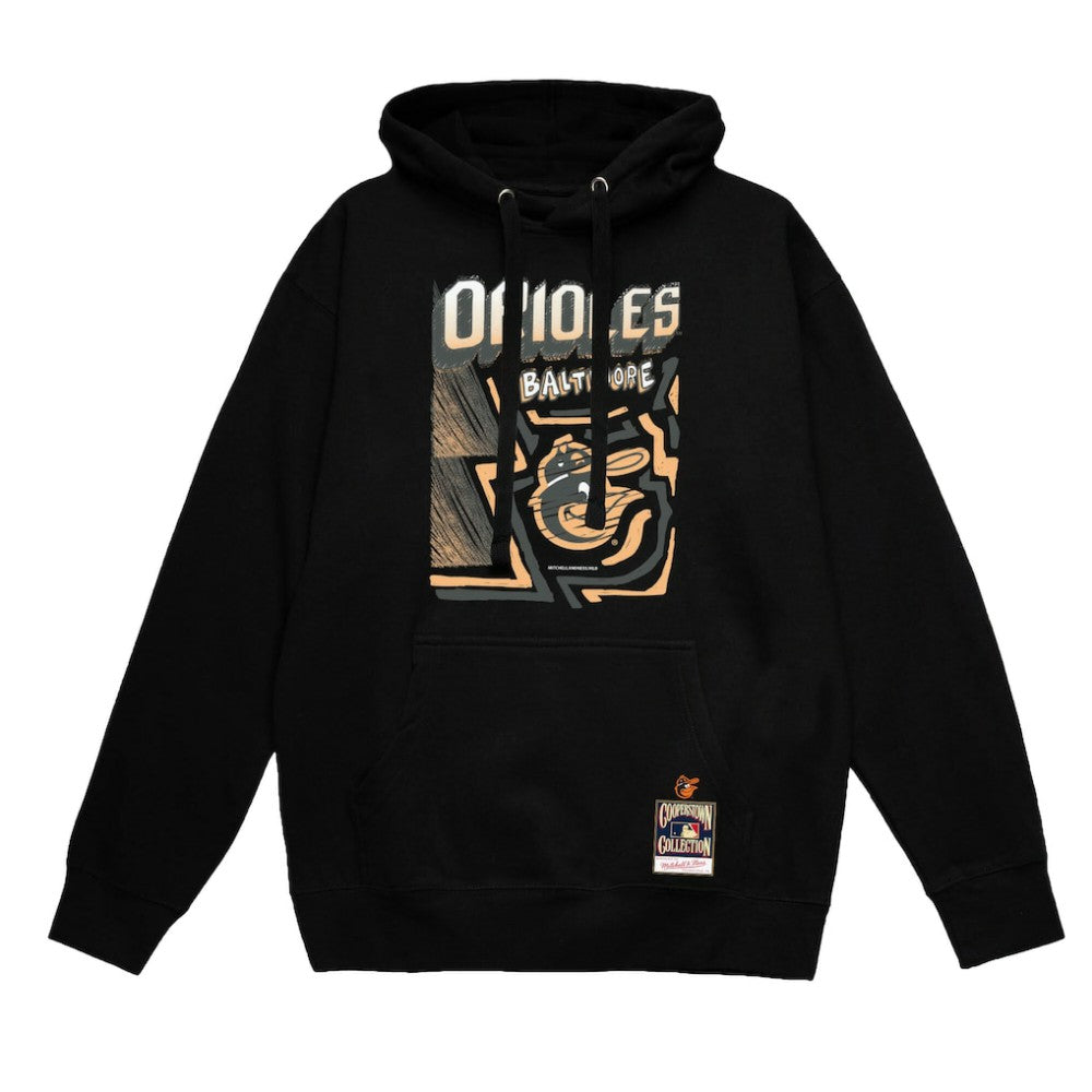 Baltimore Orioles Mitchell & Ness Sidewalk Sketch Pullover Hoodie - Black - Mitchell & Ness Sale