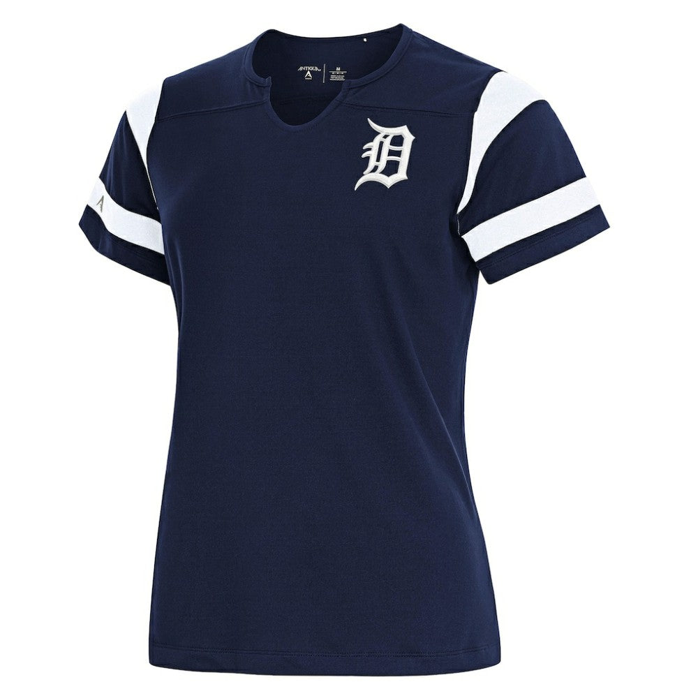 Detroit Tigers Antigua Women's Encounter Notch Neck Top - Navy - MLB Sale