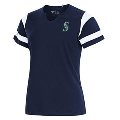 Seattle Mariners Antigua Women's Encounter Notch Neck Top - Navy - MLB on Sale