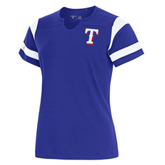 Texas Rangers Antigua Women's Encounter Notch Neck Top - Royal - MLB Sale