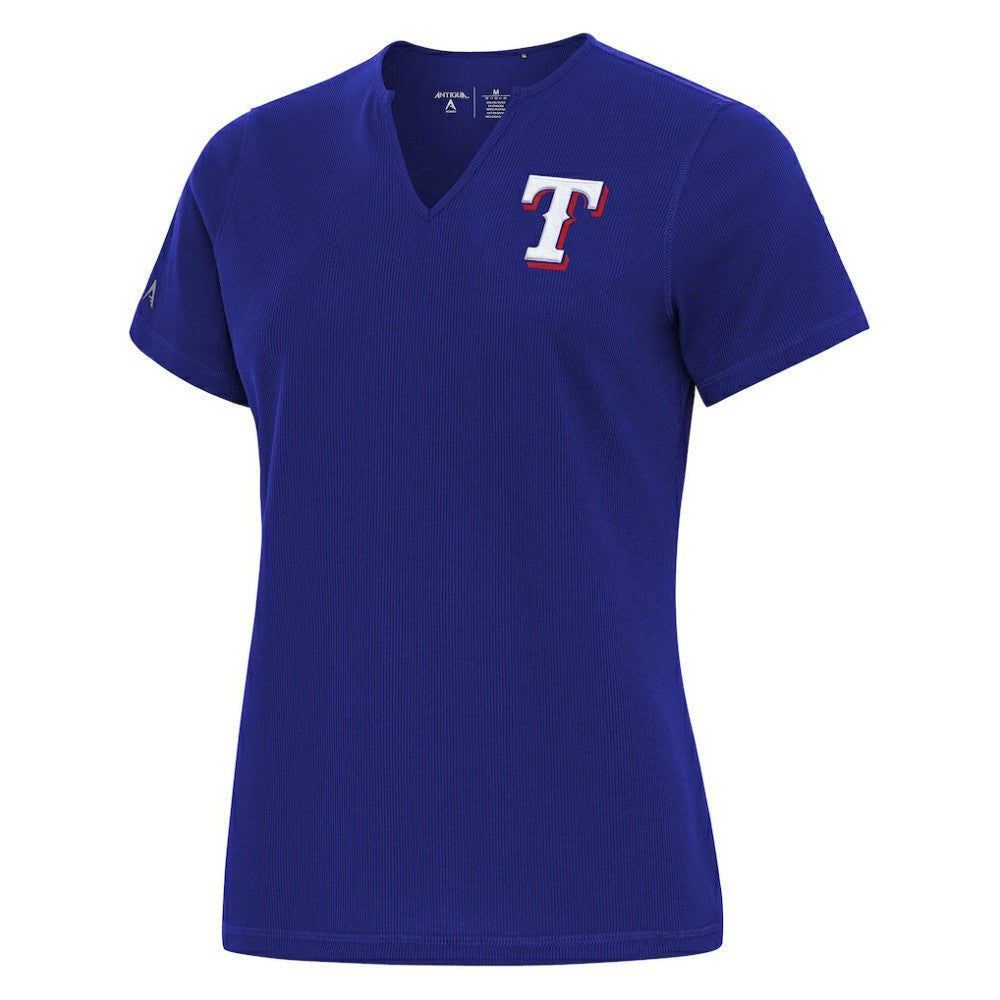 Texas Rangers Antigua Women's Notch Neck T-Shirt - Royal - MLB Discount