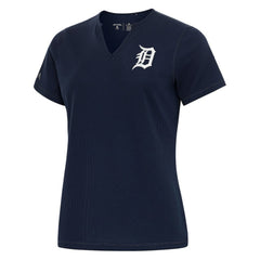 Detroit Tigers Antigua Women's Notch Neck T-Shirt - Navy - MLB Discount